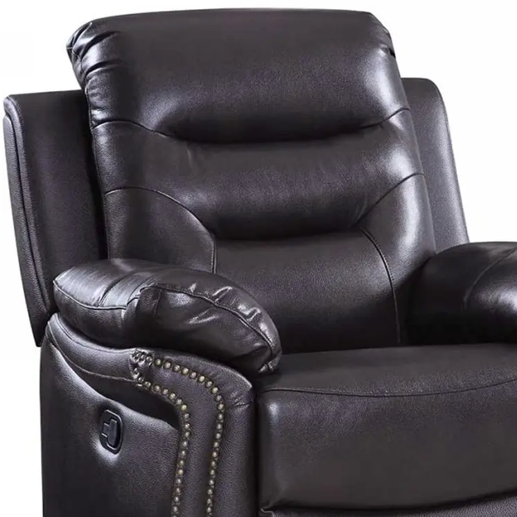 44" Brown Comfortable Leather Recliner Chair