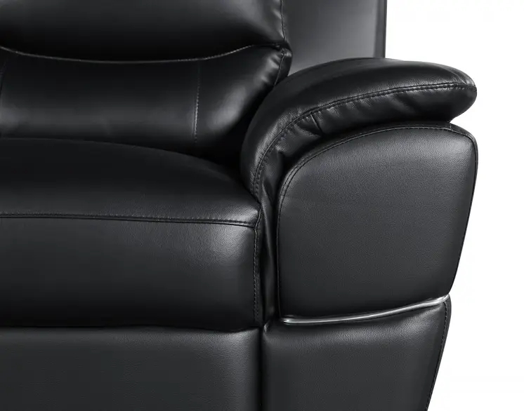 48" Black And Silver Leather Match Club Chair