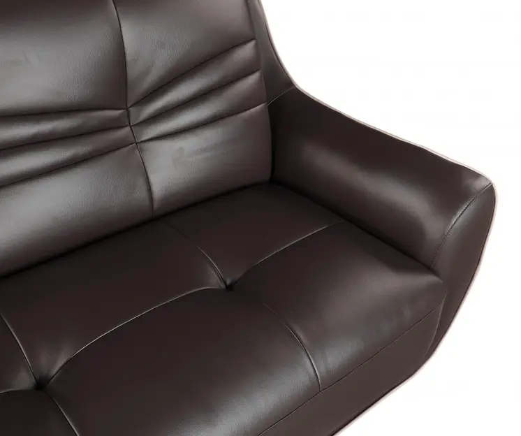 Leather Match Solid Color Flared Arms Club Chair Brown Legs