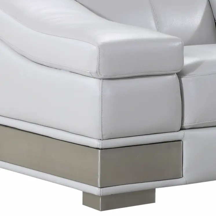 49" Gray Genuine Leather Arm Chair