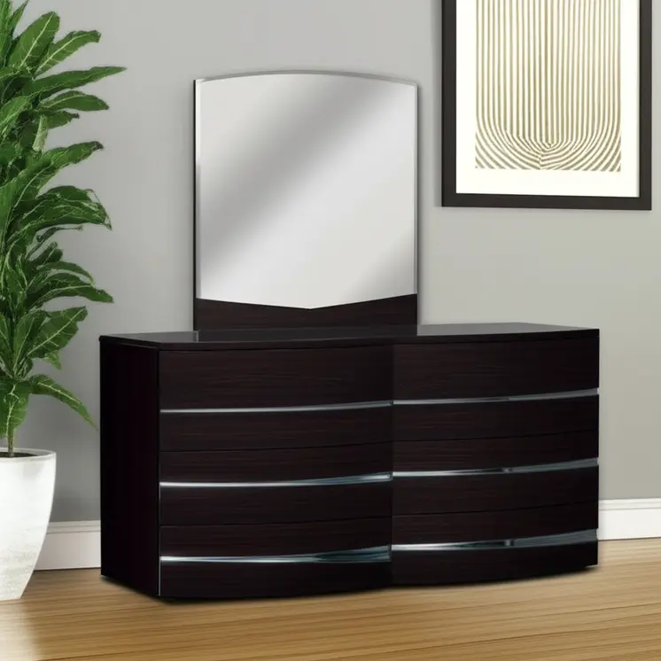 32" Exquisite Wenge High Gloss Dresser