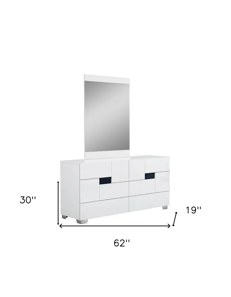 30" Superb White High Gloss Dresser