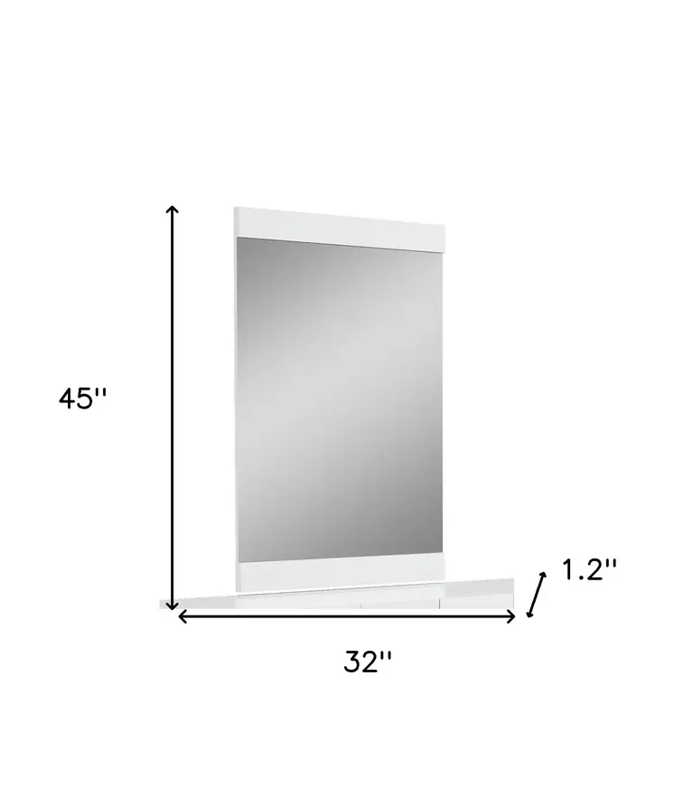 45" Superb White High Gloss Mirror