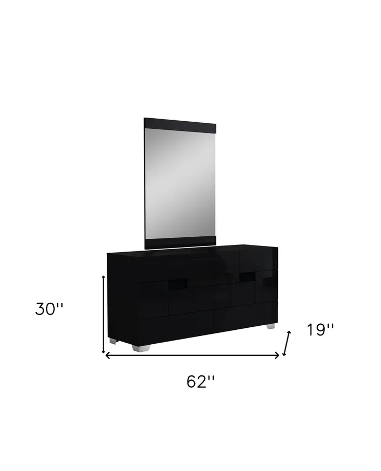 30" Superb Black High Gloss Dresser