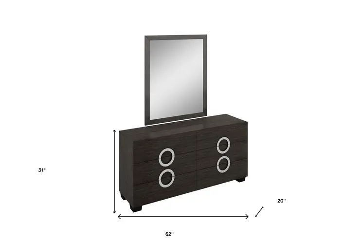 31" Refined Grey High Gloss Dresser