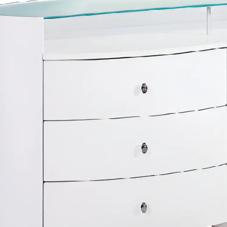 63" White Wood Six Drawer Double Dresser