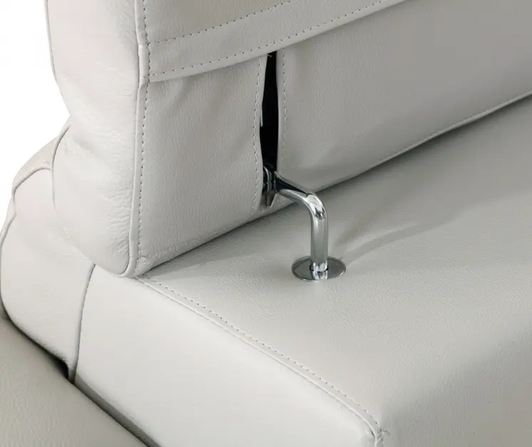 51" Gray And Silver Genuine Leather Chair and a Half