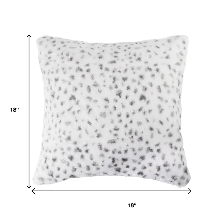 Set of Two 18" Brown and White Faux Fur Throw Pillow