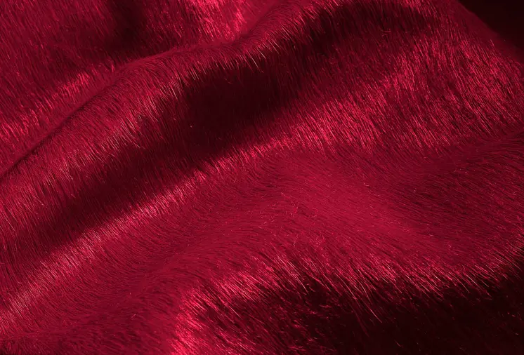 6' X 7' Burgundy Cowhide Area Rug