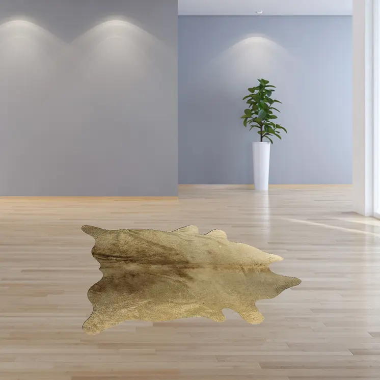 6' X 7' Gold Cowhide Cowhide Print Area Rug
