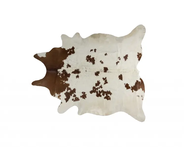 6' X 7' Brown And White Cowhide Area Rug