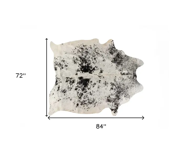 6' X 7' Black And White Cowhide Area Rug