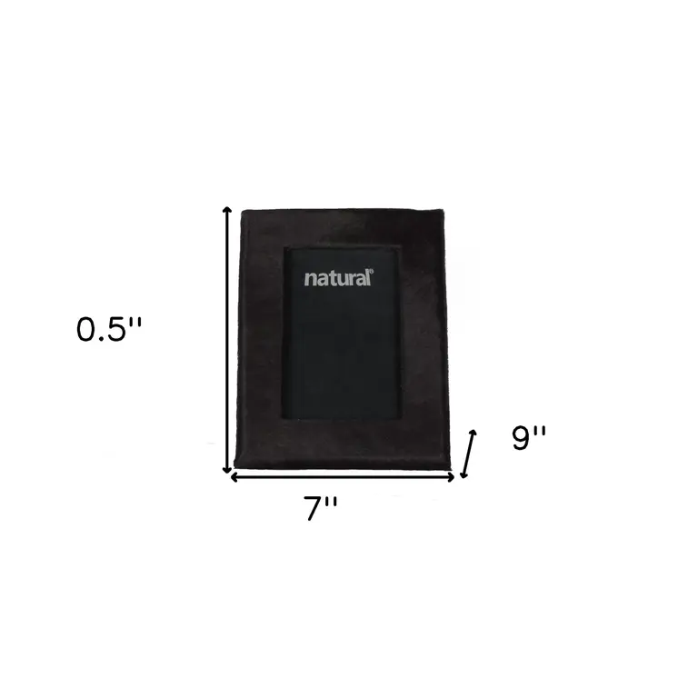 7" X 9" Black  Cowhide   4" X 6" Picture Frame