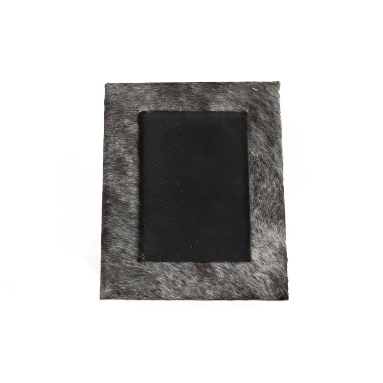 4" x 6" Gray Cowhide Tabletop Picture Frame with Mat
