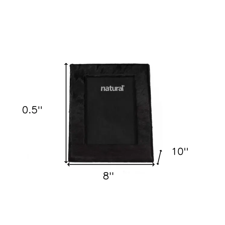 8" X 10" Black Cowhide Picture Frame