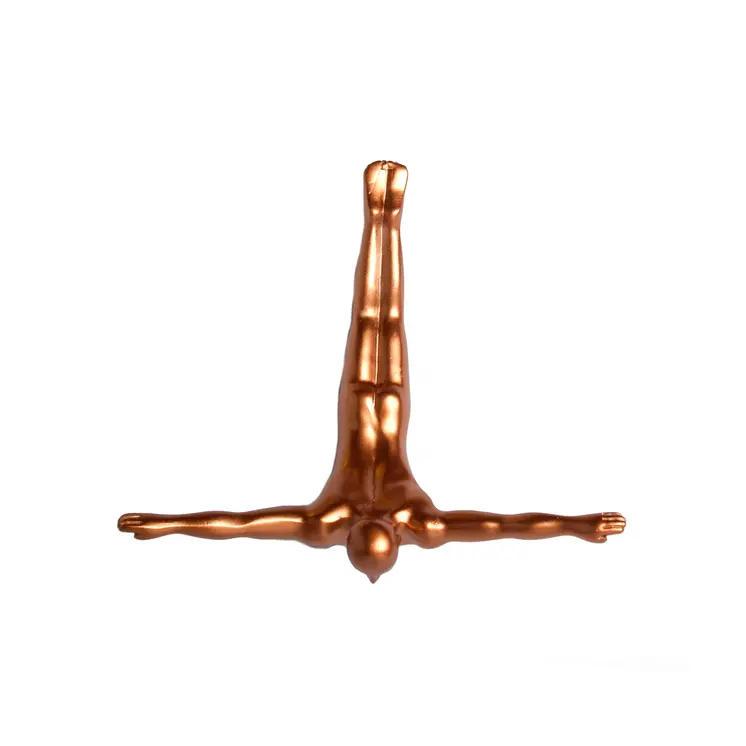 7" X 7" Bronze Resin Diving Man Hanging Dimensional Sculpture