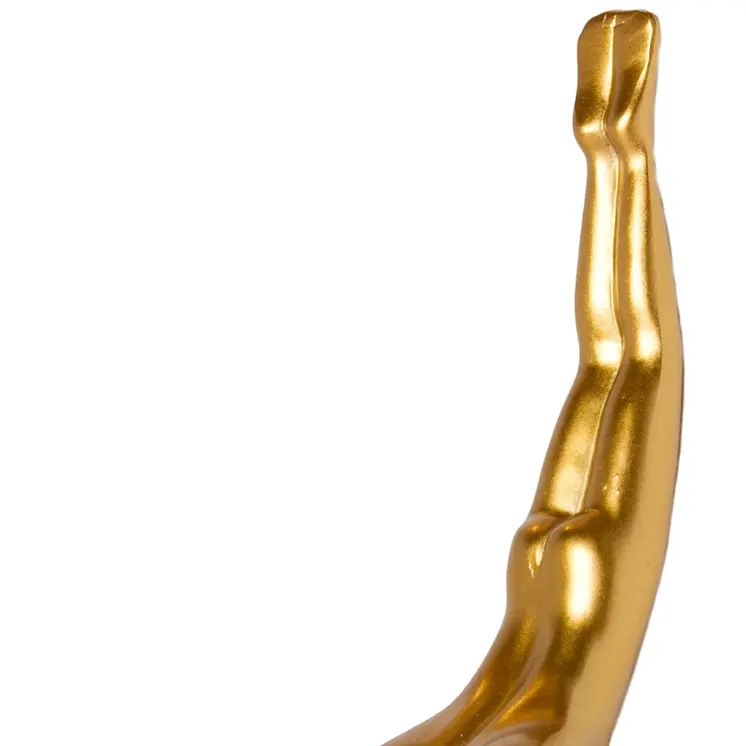 7" X 7" Gold Resin Diving Man Hanging Dimensional Sculpture