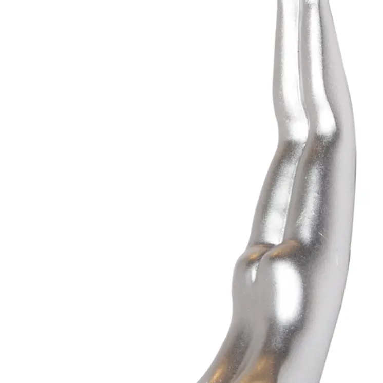 7" X 7" Silver Resin Diving Man Hanging Dimensional Sculpture