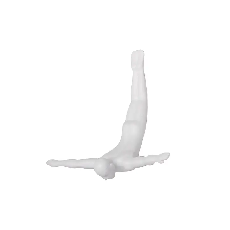 7" X 7" White Resin Diving Man Hanging Dimensional Sculpture