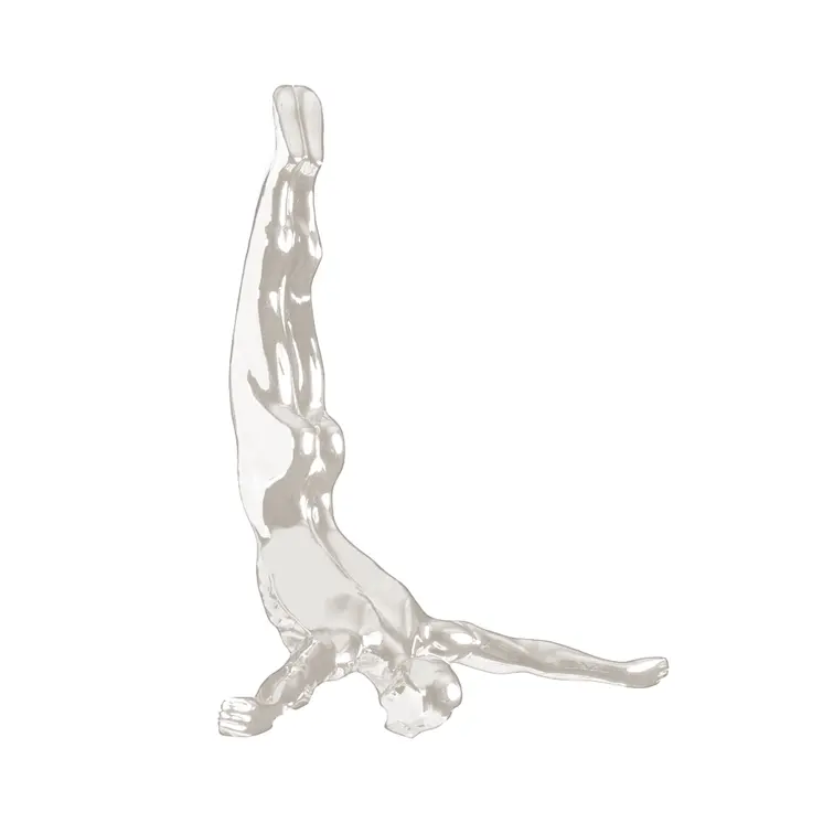 7" X 7" White Resin Diving Man Hanging Dimensional Sculpture