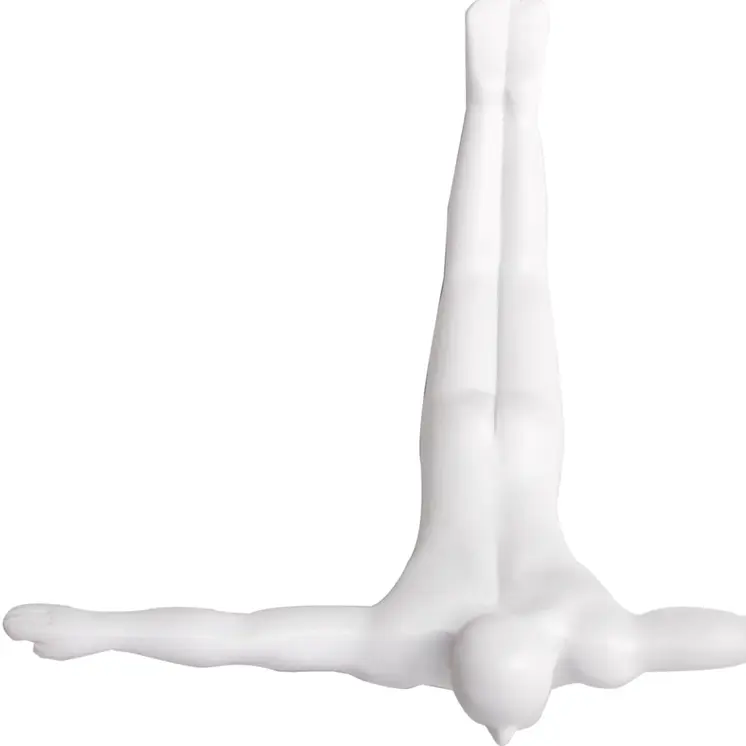 7" X 7" White Resin Diving Man Hanging Dimensional Sculpture