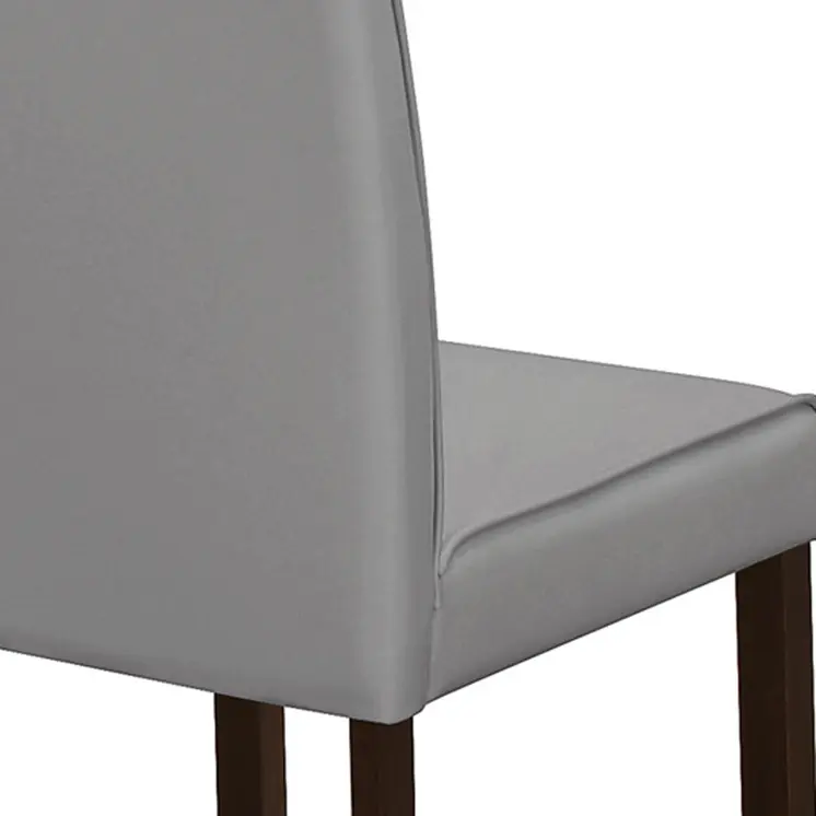 Set of Two 25 " Gray And Brown Solid Wood Counter Height Bar Chairs