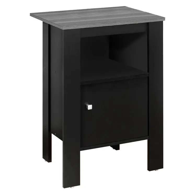 24" Black Wood Nightstand