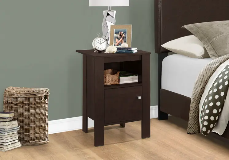 24" Espresso Wood Nightstand