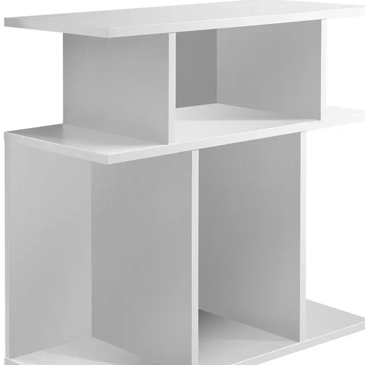 24" White Wood End Table With Six Open Shelves