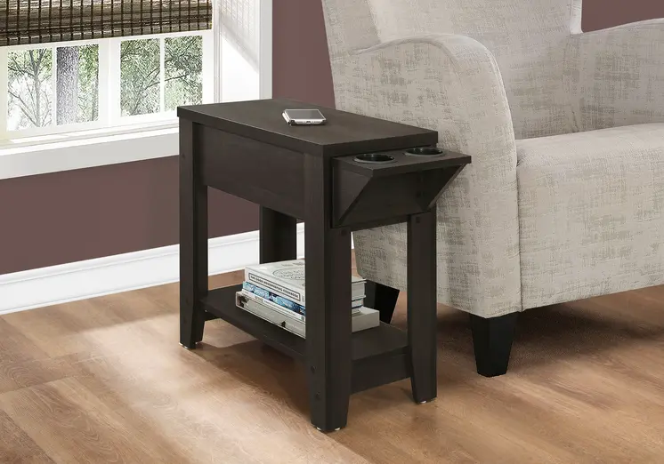 23" Brown Wood End Table With Shelf