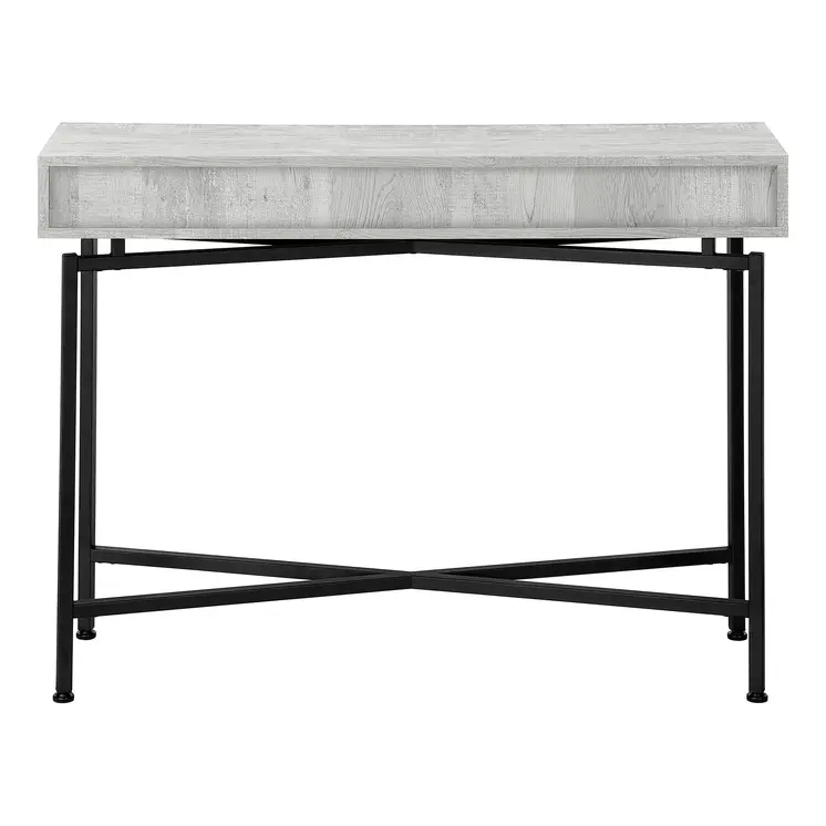 43" Gray And Black Cross Leg Console Table