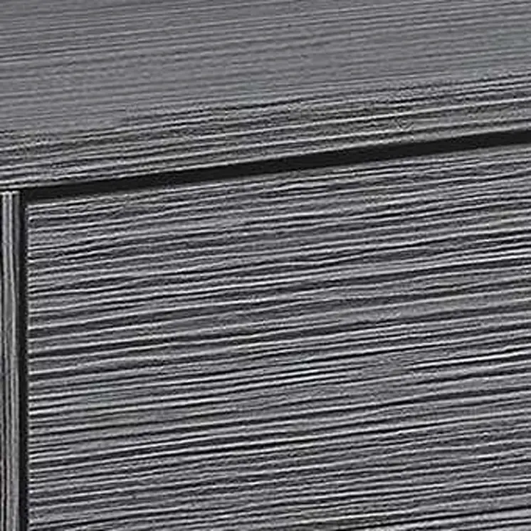 24" Silver And Gray Wood And Metal End Table With Drawer And Shelf