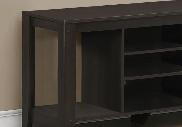 48" Dark Brown Open shelving TV Stand