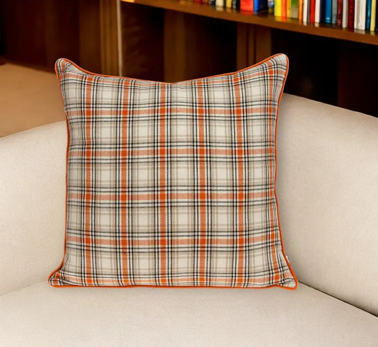 20" X 7" X 20" Transitional Multicolor Cotton Pillow Cover With Poly Insert