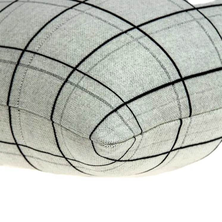 20" Gray Plaid Cotton Throw Pillow