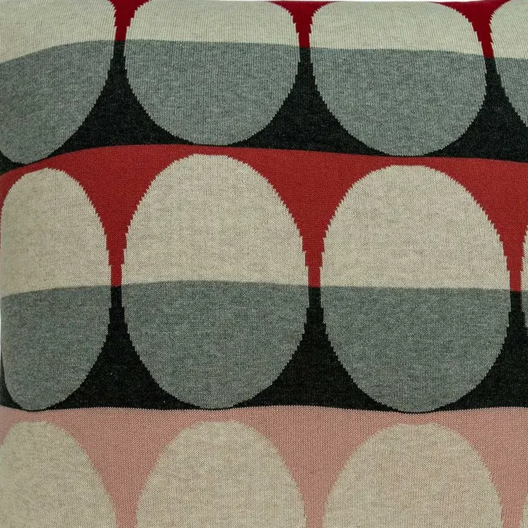 20" X 7" X 20" Transitional Gray And Red Pillow Cover With Poly Insert