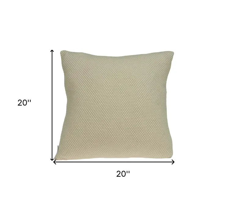 20" X 7" X 20" Beautiful Transitional Tan Pillow Cover With Poly Insert