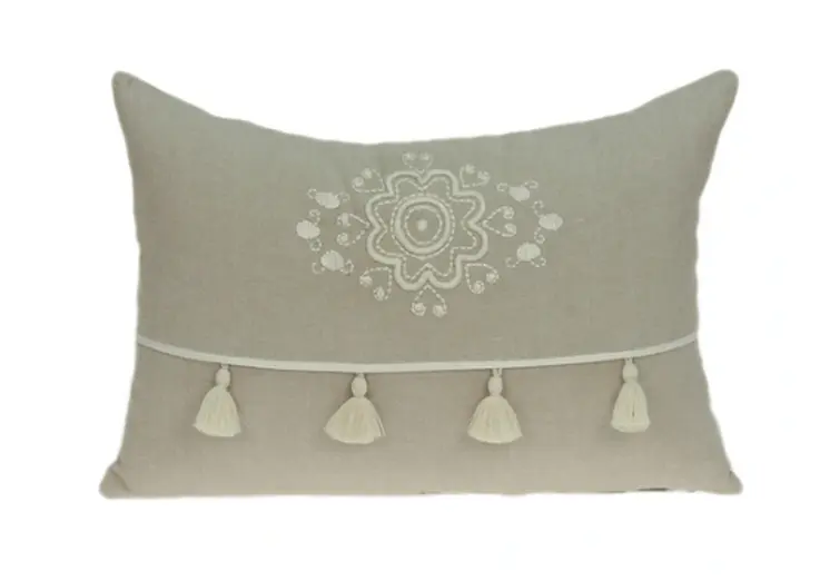20" X 6" X 14" Transitional Beige Pillow Cover With Poly Insert