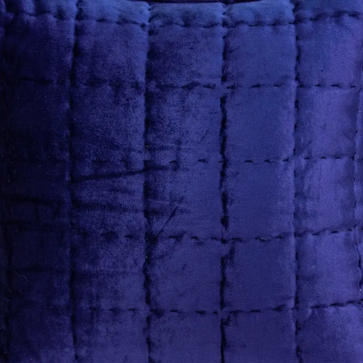 20" X 7" X 20" Transitional Royal Blue Quilted Pillow Cover With Poly Insert