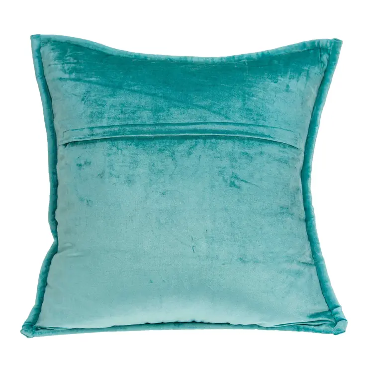 20" X 7" X 20" Transitional Aqua Solid Quilted Pillow Cover With Poly Insert