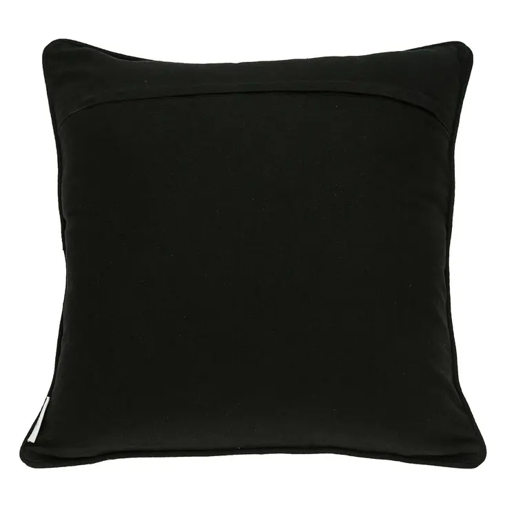 20" X 7" X 20" Transitional Black And White Pillow Cover With Poly Insert