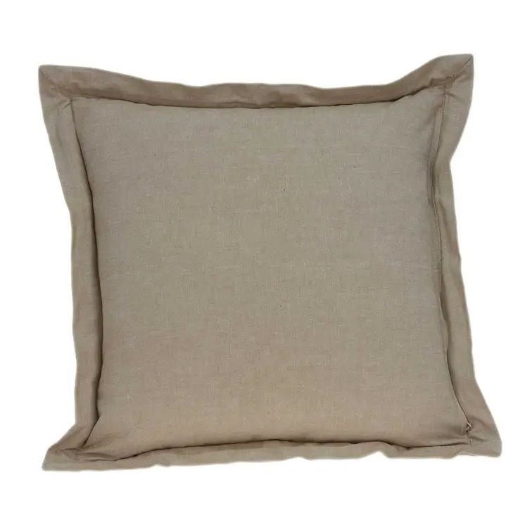 20" Beige Brown And Orange Striped Cotton Blend Throw Pillow
