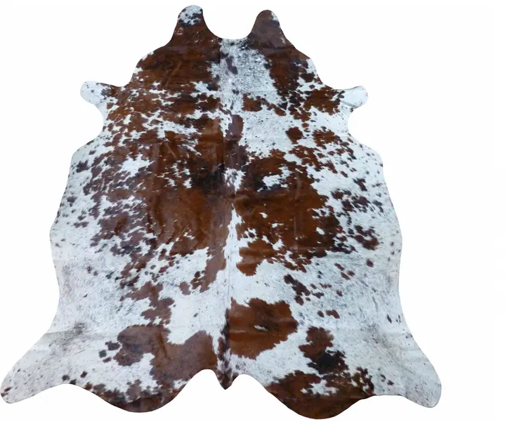 5' X 6' Brown And White Cowhide Handmade Area Rug