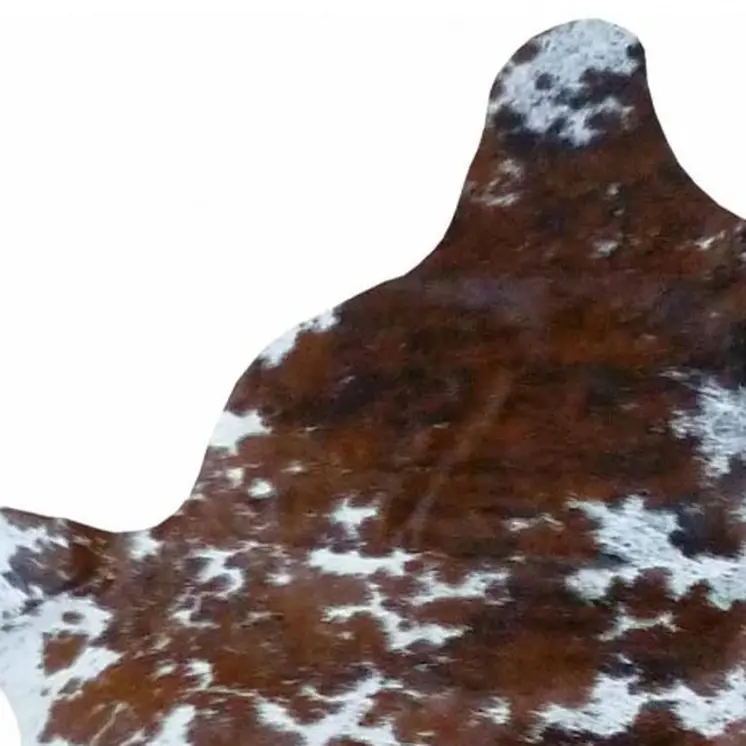 5' X 6' Brown And White Cowhide Handmade Area Rug