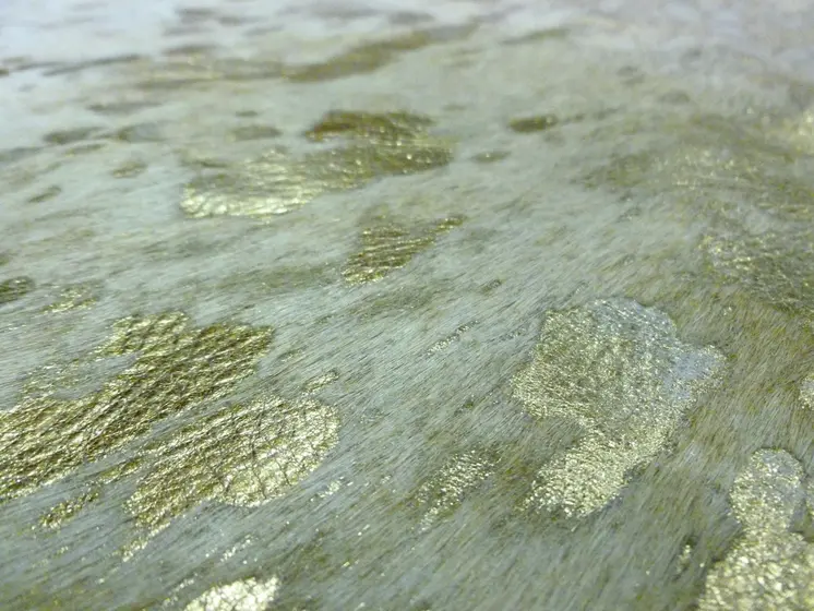 5' X 6' Gold Cowhide Handmade Area Rug
