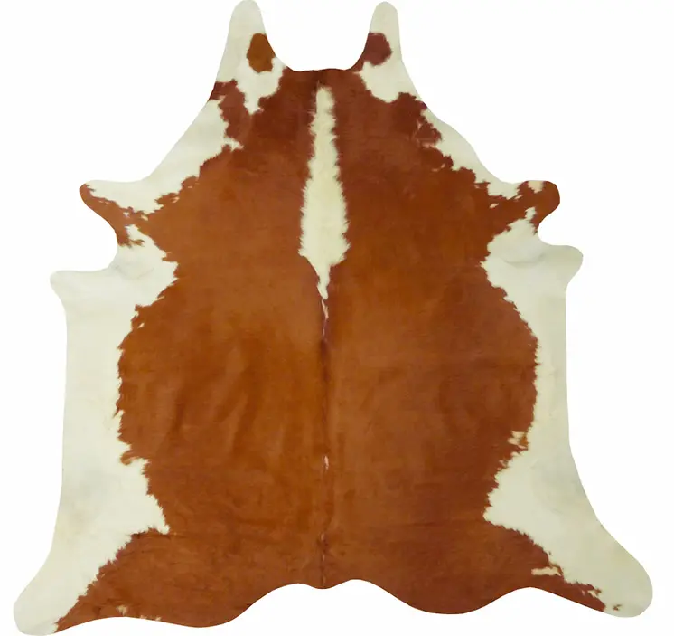 6' X 7' Brown And White Cowhide Handmade Area Rug