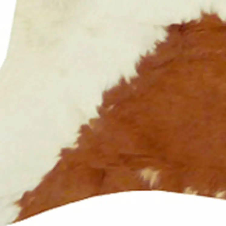 6' X 7' Brown And White Cowhide Handmade Area Rug