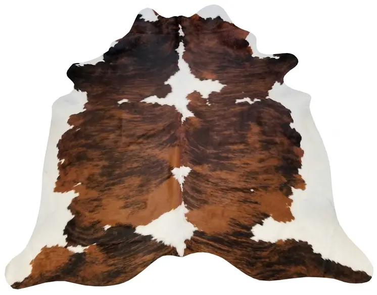 5' X 6' Brown And White Cowhide Handmade Area Rug