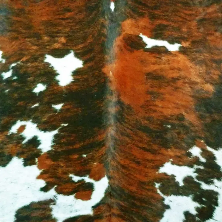 5' X 6' Brown And White Cowhide Handmade Area Rug