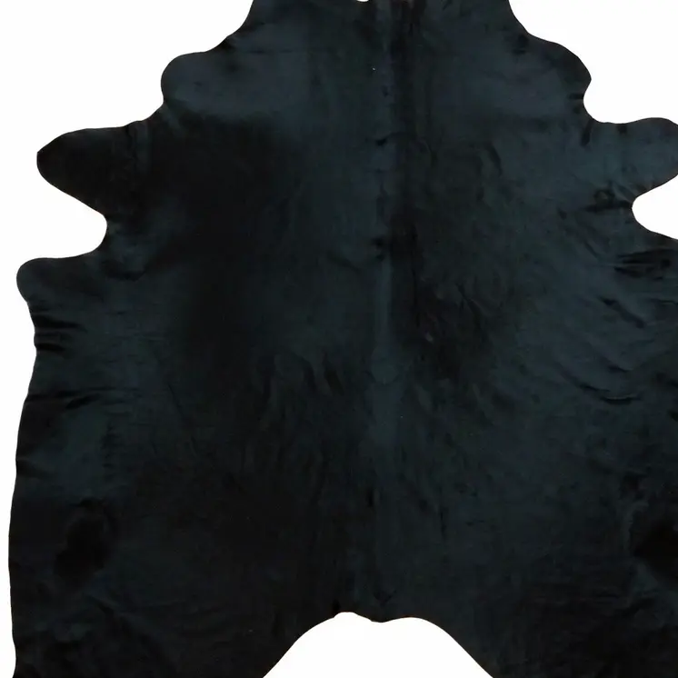 5' X 6' Black Cowhide Handmade Area Rug